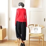 フレンチコーデュロイコクーンパンツ（木いちご）