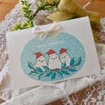 CHRISTMAS CARD - シマエナガサンタ  2PC SET
