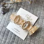  鉱石×オーバル 【ヘアクリップ 】 beige