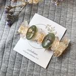 鉱石×オーバル 【ヘアクリップ 】 green