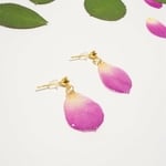 ふわりと揺れるバラの花びらピアス/レジン/ピアス/ノンホールピアス/本物お花/入学式/卒業式/卒園式