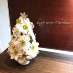Xmas◇クリスマスツリー◇白ポインセチアと雪の結晶