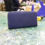 11月9日の長財布、1日1作。本日は藍染革(濃藍シボ多め)の牛革のお財布(1日1作は限定1本で再販なしとなります。)ラウンドファスナー長財布　革