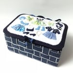 仕切り付き小物入れ＊蓋付きカゴ＊お針箱＊アクセサリーボックス