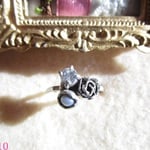 silver　バラ　淡水パール　cz リング
