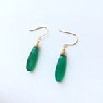 ☆14kgf☆グリーンオニキスのしずくピアス