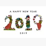 2019年🐗亥年 年賀状5枚セット