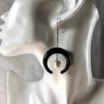 ムーンドロップとコットンパールのピアス(イヤリングに変更可能)