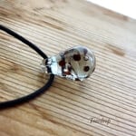 【ご依頼品】しずく玉（淡いグレーにブラウンのドット柄h様用）