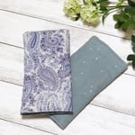 ❀新作❀ お洒落なペイズリー柄よだれパッド（抱っこ紐用よだれカバー）❁︎ブルー系リバーシブル❁︎