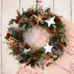 3種の枝物クリスマスリース・星に願いを