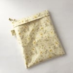 ＊SALE＊見える！ポーチ 縦（10） 花と小鳥  淡いイエロー