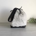 【初だし】エコファーとリバティ 巾着バッグ　ウィルトシャー