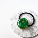 ガラスの雫　～　シックグリーン　～　ヘアゴム
