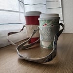 こぎん刺し持ち手付きカップスリーブ