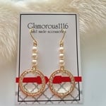 ピンクPearlときらきらクリスタルが輝くピアス・イヤリング