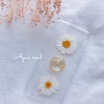 アンティークなノースポールとかすみ草のiPhoneケース【押し花/ドライフラワー】