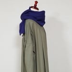 ウール混ニットのマフラー(パープル)