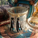ネイティブレザーピアス(black)