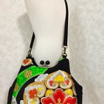 着物帯リメイクのがま口ショルダーバッグ リュックにも
