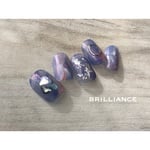 外れにくいネイルチップ パープルオーロラニュアンスネイル 