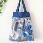 【sugimasa1112様オーダー品】ブルーローズショルダーバッグ・Lサイズ 