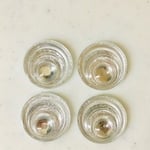 Vintage Clear Silver Carved 30mm Cabochons 