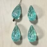 VINTAGE AURORA GREEN CLEAR TWESTED DROP BEADS