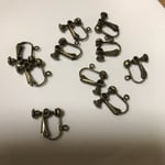 丸タイプ ネジバネイヤリングパーツ カン付き 金古美