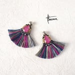 【1点もの】ビジューフリンジピアス/イヤリング:PSF12-5