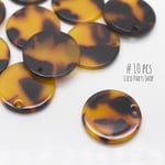 10個 ＊ 15mm ＊ べっ甲パーツ 丸型