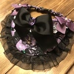 犬・猫のバンダナ首輪　約32～36　cocoちゃんバンダナチョーカー パープル×黒　プリンセス・ゴスロリ