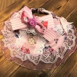 犬・猫のバンダナ首輪　約31～35　cocoちゃんバンダナチョーカー　クラシック・薔薇・ピンク・姫