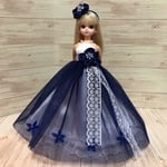 リカちゃん 紺色お花のドレス