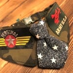 犬・猫の首輪　約27 ～28.5　cocoちゃんネクタイチョーカーNEO　グリーン・軍隊・ミリタリー・カモフラ