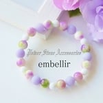 Purple bouquet＊パープル&グリーン＊キャンディジェイド/天然石/パワーストーンブレスレット