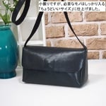 ★ハンドメイド★日本製★牛革★カブセ・ショルダーバッグ★シボ感★コン色★