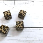 レオパード キューブ ヒョウ柄  パーツ ピアス 素材