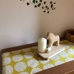 マスタード✩︎⡱サークルフラワー模様のテーブルセンター