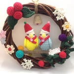 インコのクリスマスリース　あみぐるみ