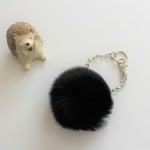 【New】ふわふわラビットファーのバッグチャーム　ブラック
