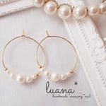パールのフープピアス * 