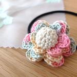シャーベットカラーのお花のヘアゴム【☆再販☆】