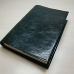 文庫本サイズ・ゴートスキン・シワ加工ダークネイビー・一枚革のブックカバー0238