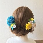送料無料  モダンな花嫁つまみかんざし 