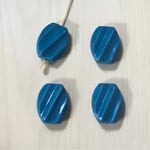 VINTAGE DUSTY BLUE OVAL TWEST ACRYL BEADS