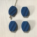 VINTAGE DARK BLUE OVAL TWEST ACRYL BEADS