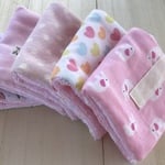 ◼︎864 今治タオルプチハンカチ5P ピンク系 名前タグ