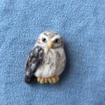 野鳥シリーズ☆フクロウの羊毛フェルトブローチ