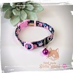【新作】猫の首輪　プリティーフラワー　ネイビー